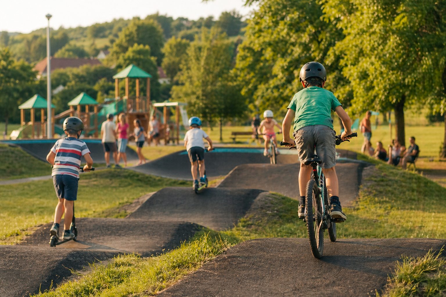 Pump track modern &icirc;n parc